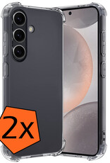 Nomfy Hoesje Geschikt voor Samsung S24 Plus Hoesje Shock Proof Cover Case Shockproof - Hoes Geschikt voor Samsung Galaxy S24 Plus Hoes Siliconen Back Case - Transparant - 2 PACK
