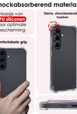NoXx Hoes Geschikt voor Samsung S24 Plus Hoesje Siliconen Cover Shock Proof Back Case Shockproof Hoes - Transparant - 2x