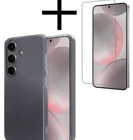 NoXx NoXx Samsung Galaxy S24 Plus Hoesje Siliconen Met Screenprotector - Transparant
