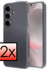 NoXx Hoes Geschikt voor Samsung S24 Plus Hoesje Cover Siliconen Back Case Hoes - Transparant - 2x