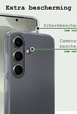 BASEY. Hoes Geschikt voor Samsung S24 Plus Hoesje Siliconen Back Cover Case Met 2x Screenprotector - Hoesje Geschikt voor Samsung Galaxy S24 Plus Hoes Cover Hoesje - Transparant