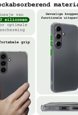 BASEY. Hoes Geschikt voor Samsung S24 Plus Hoesje Siliconen Back Cover Case Met Screenprotector - Hoesje Geschikt voor Samsung Galaxy S24 Plus Hoes Cover Hoesje - Transparant