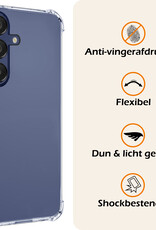 Nomfy Hoesje Geschikt voor Samsung A15 Hoesje Shock Proof Cover Case Shockproof Met Screenprotector - Hoes Geschikt voor Samsung Galaxy A15 Hoes Siliconen Back Case - Transparant