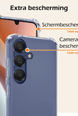 Nomfy Hoesje Geschikt voor Samsung A15 Hoesje Shock Proof Cover Case Shockproof Met Screenprotector - Hoes Geschikt voor Samsung Galaxy A15 Hoes Siliconen Back Case - Transparant
