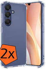 Nomfy Hoesje Geschikt voor Samsung A15 Hoesje Shock Proof Cover Case Shockproof - Hoes Geschikt voor Samsung Galaxy A15 Hoes Siliconen Back Case - Transparant - 2 PACK