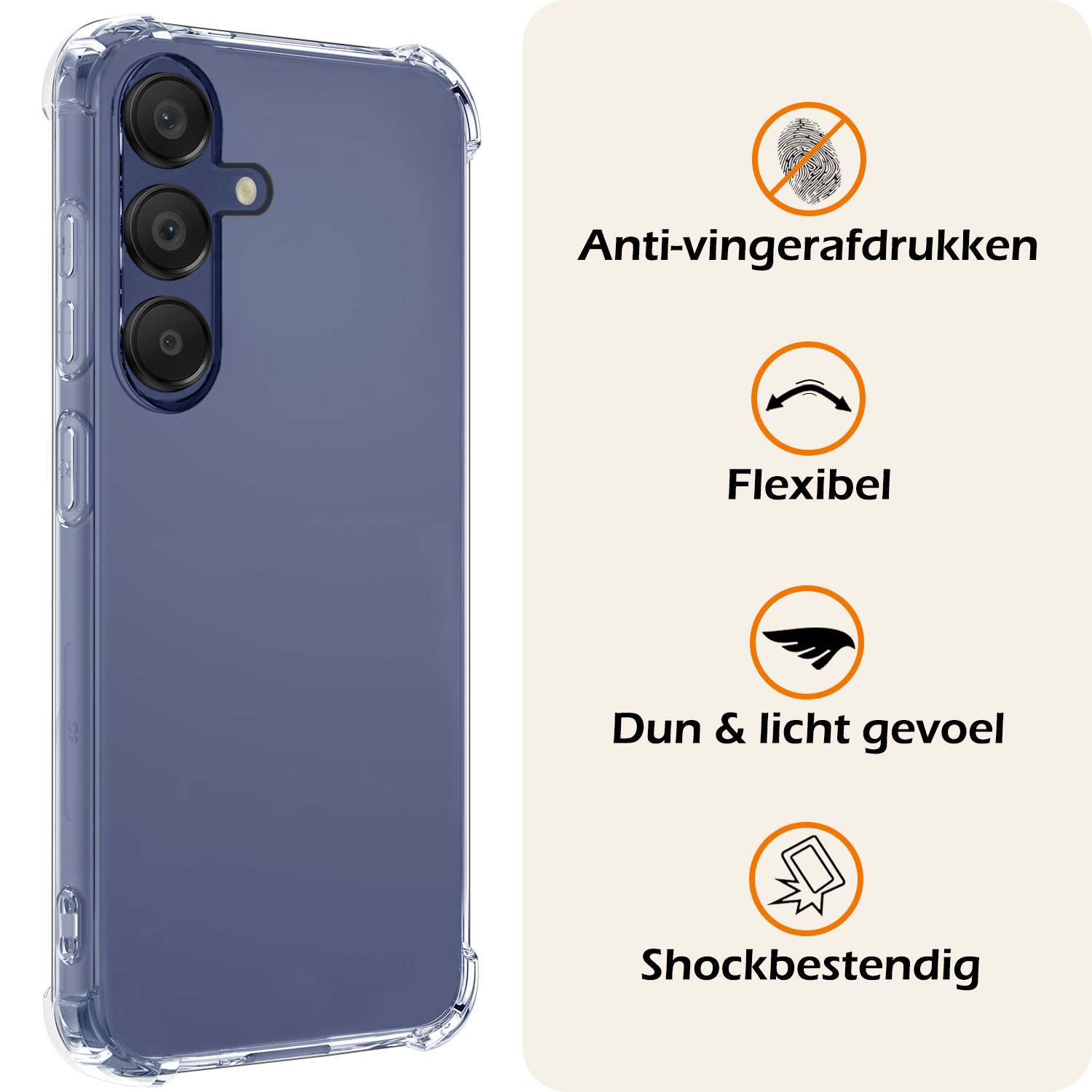 Nomfy Hoesje Geschikt voor Samsung A15 Hoesje Shock Proof Cover Case Shockproof - Hoes Geschikt voor Samsung Galaxy A15 Hoes Siliconen Back Case - Transparant