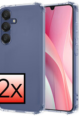 NoXx Hoes Geschikt voor Samsung A15 Hoesje Siliconen Cover Shock Proof Back Case Shockproof Hoes - Transparant - 2x