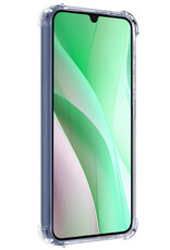 BASEY. Hoes Geschikt voor Samsung A15 Hoesje Shock Proof Case Hoes Siliconen Met 2x Screenprotector - Hoesje Geschikt voor Samsung Galaxy A15 Hoes Cover Shockproof - Transparant