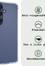 BASEY. Hoes Geschikt voor Samsung A15 Hoesje Shock Proof Case Hoes Siliconen Met Screenprotector - Hoesje Geschikt voor Samsung Galaxy A15 Hoes Cover Shockproof - Transparant