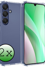 BASEY. Hoes Geschikt voor Samsung A15 Hoesje Shock Proof Case Hoes Siliconen - Hoesje Geschikt voor Samsung Galaxy A15 Hoes Cover Shockproof - Transparant - 2 Stuks