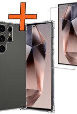 Nomfy Hoesje Geschikt voor Samsung S24 Ultra Hoesje Shock Proof Cover Case Shockproof Met Screenprotector - Hoes Geschikt voor Samsung Galaxy S24 Ultra Hoes Siliconen Back Case - Transparant