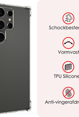 NoXx Hoes Geschikt voor Samsung S24 Ultra Hoesje Siliconen Cover Shock Proof Back Case Shockproof Hoes - Transparant - 2x