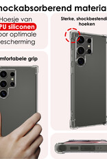 NoXx Hoes Geschikt voor Samsung S24 Ultra Hoesje Siliconen Cover Shock Proof Back Case Shockproof Hoes - Transparant - 2x