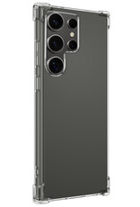 NoXx Hoes Geschikt voor Samsung S24 Ultra Hoesje Siliconen Cover Shock Proof Back Case Shockproof Hoes - Transparant - 2x