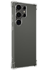 BASEY. Hoes Geschikt voor Samsung S24 Ultra Hoesje Shock Proof Case Hoes Siliconen Met Screenprotector - Hoesje Geschikt voor Samsung Galaxy S24 Ultra Hoes Cover Shockproof - Transparant