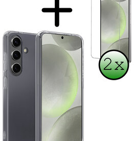 BASEY. BASEY. Samsung Galaxy S24 Plus Hoesje Siliconen Met 2x Screenprotector - Transparant