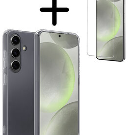 BASEY. BASEY. Samsung Galaxy S24 Plus Hoesje Siliconen Met Screenprotector - Transparant