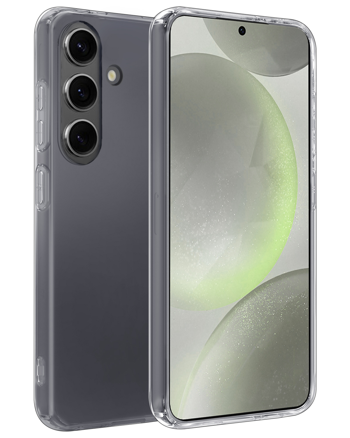 BASEY. Hoes Geschikt voor Samsung S24 Hoesje Siliconen Back Cover Case - Hoesje Geschikt voor Samsung Galaxy S24 Hoes Cover Hoesje - Transparant