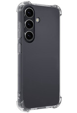 BASEY. Hoes Geschikt voor Samsung S24 Hoesje Shock Proof Case Hoes Siliconen Met Screenprotector - Hoesje Geschikt voor Samsung Galaxy S24 Hoes Cover Shockproof - Transparant