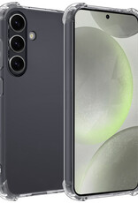 BASEY. Hoes Geschikt voor Samsung S24 Hoesje Shock Proof Case Hoes Siliconen - Hoesje Geschikt voor Samsung Galaxy S24 Hoes Cover Shockproof - Transparant