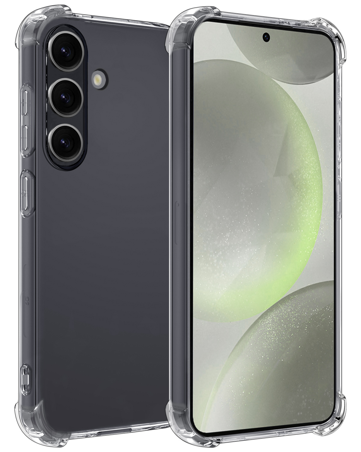 BASEY. Hoes Geschikt voor Samsung S24 Hoesje Shock Proof Case Hoes Siliconen - Hoesje Geschikt voor Samsung Galaxy S24 Hoes Cover Shockproof - Transparant