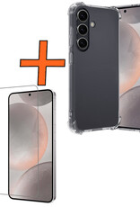 Nomfy Hoesje Geschikt voor Samsung S24 Hoesje Shock Proof Cover Case Shockproof Met Screenprotector - Hoes Geschikt voor Samsung Galaxy S24 Hoes Siliconen Back Case - Transparant