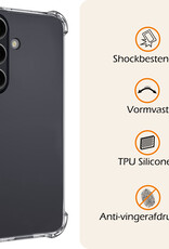 Nomfy Hoesje Geschikt voor Samsung S24 Hoesje Shock Proof Cover Case Shockproof - Hoes Geschikt voor Samsung Galaxy S24 Hoes Siliconen Back Case - Transparant