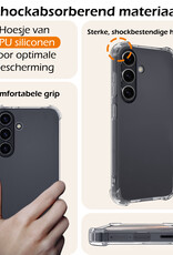 Nomfy Hoesje Geschikt voor Samsung S24 Hoesje Shock Proof Cover Case Shockproof - Hoes Geschikt voor Samsung Galaxy S24 Hoes Siliconen Back Case - Transparant