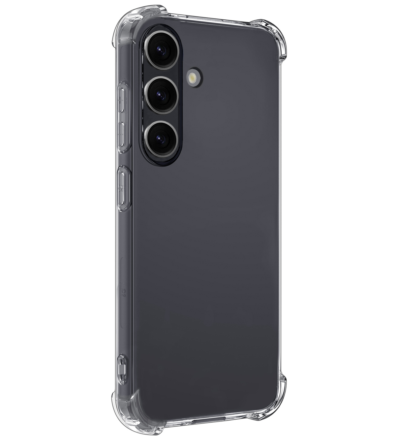 NoXx Hoes Geschikt voor Samsung S24 Plus Hoesje Siliconen Cover Shock Proof Back Case Shockproof Hoes Met Screenprotector - Transparant