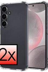 NoXx Hoes Geschikt voor Samsung S24 Hoesje Siliconen Cover Shock Proof Back Case Shockproof Hoes - Transparant - 2x