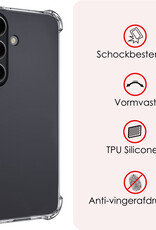 NoXx Hoes Geschikt voor Samsung S24 Hoesje Siliconen Cover Shock Proof Back Case Shockproof Hoes - Transparant - 2x