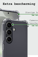 BASEY. Hoes Geschikt voor Samsung S24 Plus Hoesje Shock Proof Case Hoes Siliconen Met 2x Screenprotector - Hoesje Geschikt voor Samsung Galaxy S24 Plus Hoes Cover Shockproof - Transparant