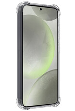 BASEY. Hoes Geschikt voor Samsung S24 Plus Hoesje Shock Proof Case Hoes Siliconen Met Screenprotector - Hoesje Geschikt voor Samsung Galaxy S24 Plus Hoes Cover Shockproof - Transparant