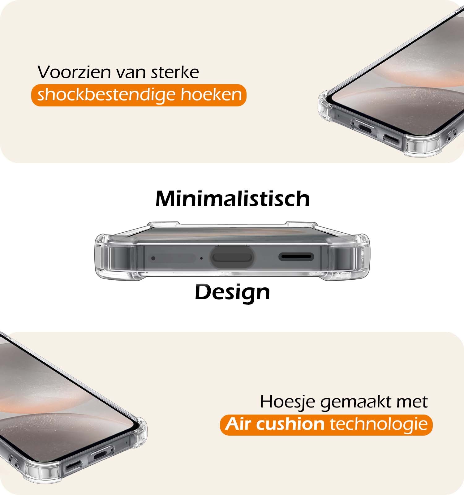 Nomfy Hoesje Geschikt voor Samsung S24 Hoesje Pasjeshouder Shockproof Pas Houder - Hoesje Geschikt voor Samsung Galaxy S24 Hoes Met Kaarthouder - Transparant