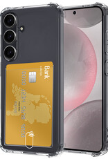 NoXx Hoes Geschikt voor Samsung S24 Plus Hoesje Pasjeshouder Cover Shock Proof Case Siliconen Hoes Met Kaarthouder - Transparant