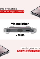 NoXx Hoes Geschikt voor Samsung S24 Hoesje Pasjeshouder Cover Shock Proof Case Siliconen Hoes Met Kaarthouder Met 2x Screenprotector - Transparant