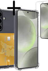 BASEY. Hoes Geschikt voor Samsung S24 Plus Hoesje Shock Proof Case Hoes Met Screenprotector - Hoesje Geschikt voor Samsung Galaxy S24 Plus Hoes Cover Shockproof - Transparant