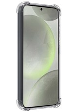BASEY. Hoes Geschikt voor Samsung S24 Plus Hoesje Shock Proof Case Hoes Met Screenprotector - Hoesje Geschikt voor Samsung Galaxy S24 Plus Hoes Cover Shockproof - Transparant
