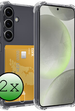 BASEY. Hoes Geschikt voor Samsung S24 Plus Hoesje Shock Proof Case Hoes - Hoesje Geschikt voor Samsung Galaxy S24 Plus Hoes Cover Shockproof - Transparant - 2 Stuks