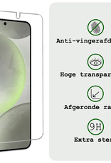 BASEY. Hoes Geschikt voor Samsung S24 Hoesje Shock Proof Case Hoes Met 2x Screenprotector - Hoesje Geschikt voor Samsung Galaxy S24 Hoes Cover Shockproof - Transparant