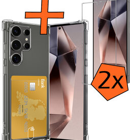 Nomfy Nomfy Samsung Galaxy S24 Ultra Hoesje Pashouder Met 2x Screenprotector