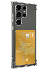 Nomfy Hoesje Geschikt voor Samsung S24 Ultra Hoesje Pasjeshouder Shockproof Pas Houder - Hoesje Geschikt voor Samsung Galaxy S24 Ultra Hoes Met Kaarthouder - Transparant - 2 PACK