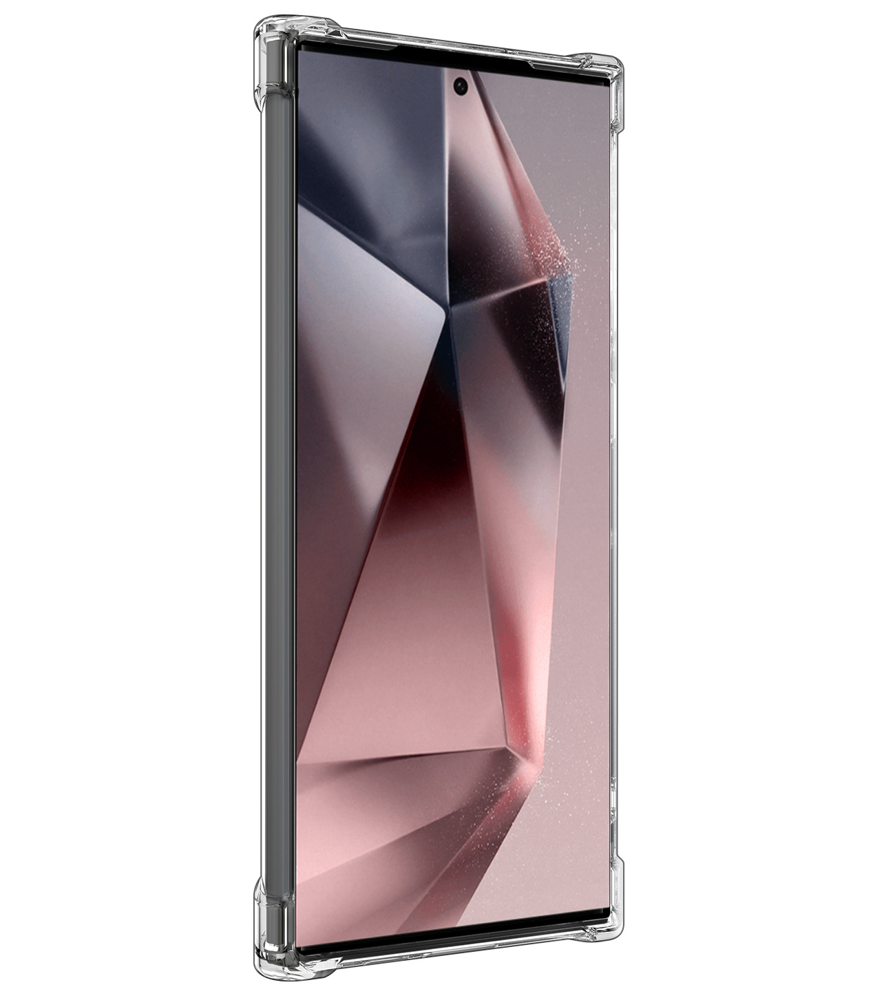 NoXx Hoes Geschikt voor Samsung S24 Ultra Hoesje Pasjeshouder Cover Shock Proof Case Siliconen Hoes Met Kaarthouder Met 2x Screenprotector - Transparant