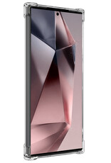 NoXx Hoes Geschikt voor Samsung S24 Ultra Hoesje Pasjeshouder Cover Shock Proof Case Siliconen Hoes Met Kaarthouder - Transparant - 2x