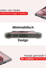 NoXx Hoes Geschikt voor Samsung S24 Ultra Hoesje Pasjeshouder Cover Shock Proof Case Siliconen Hoes Met Kaarthouder - Transparant