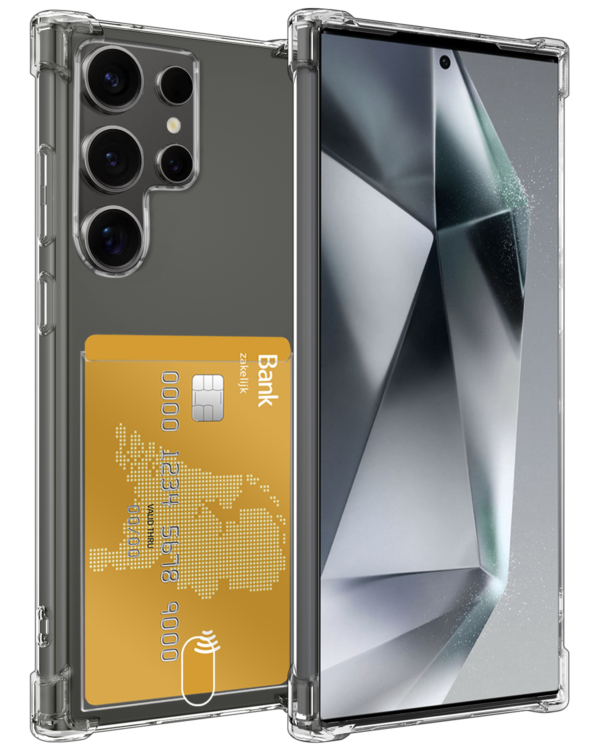 BASEY. Hoes Geschikt voor Samsung S24 Ultra Hoesje Shock Proof Case Hoes - Hoesje Geschikt voor Samsung Galaxy S24 Ultra Hoes Cover Shockproof - Transparant