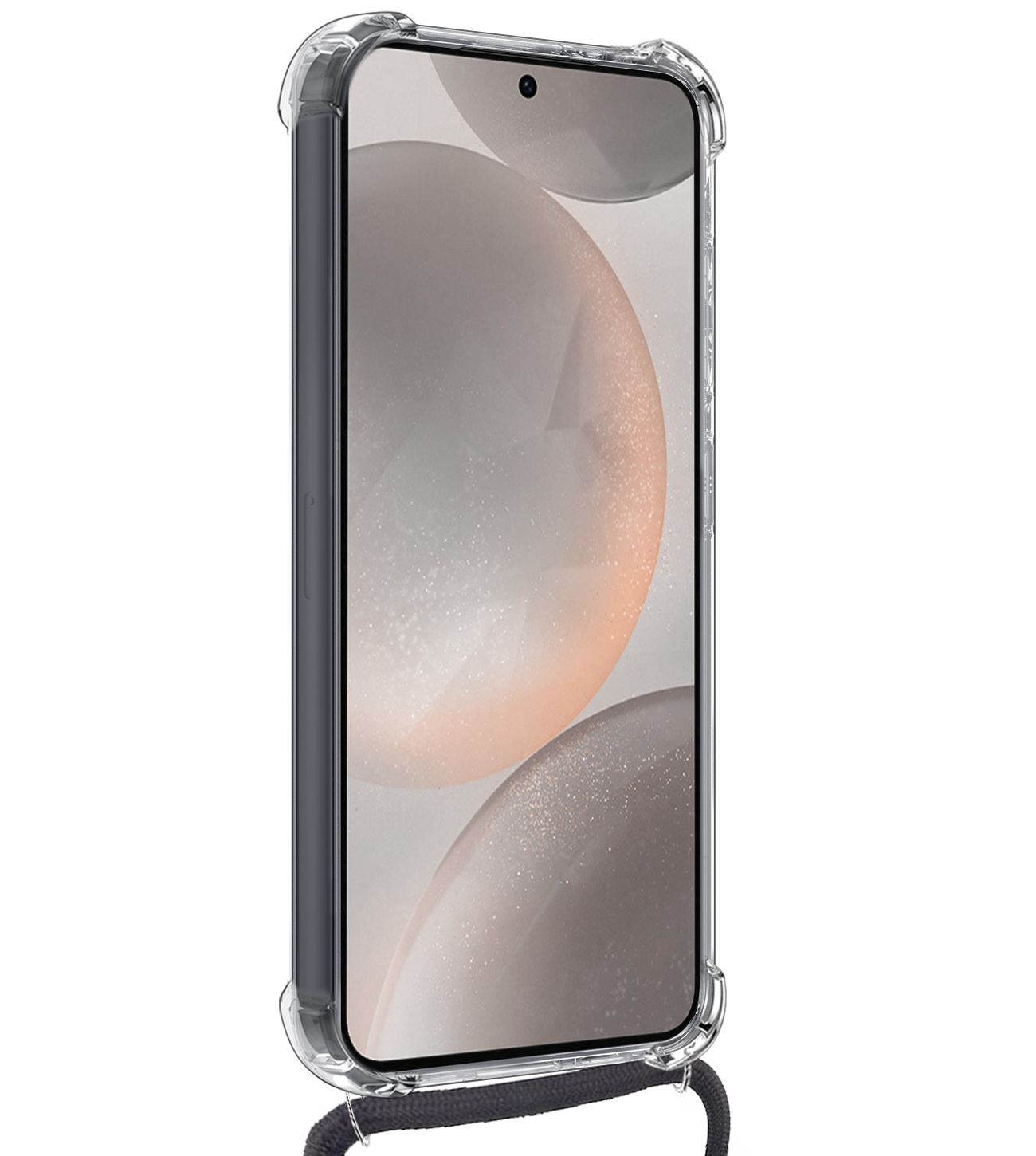 Nomfy Hoesje Geschikt voor Samsung S24 Plus Hoesje Shock Proof Transparant Met Telefoonketting Case Shock Koord - Hoesje Geschikt voor Samsung Galaxy S24 Plus Shock Proof Case Met Koord - Transparant