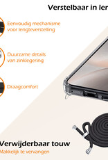 Nomfy Hoesje Geschikt voor Samsung S24 Hoesje Shock Proof Transparant Met Telefoonketting Case Shock Koord - Hoesje Geschikt voor Samsung Galaxy S24 Shock Proof Case Met Koord - Transparant