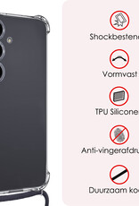 NoXx Hoes Geschikt voor Samsung S24 Plus Hoesje Transparant Met Telefoonkoord Cover Shock Proof Case Koord Hoes