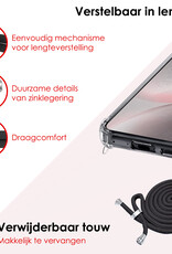 NoXx Hoes Geschikt voor Samsung S24 Hoesje Transparant Met Telefoonkoord Cover Shock Proof Case Koord Hoes